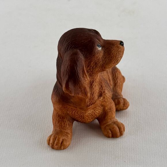 Vintage Miniature Dachshund Dog Figurine Brown Puppy Homco 1467 Collectible - Picture 3 of 5